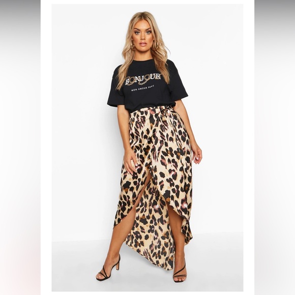 Leopard high/low wrap maxi skirt size size xl item 05-22 - Picture 1 of 5